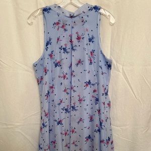 Light blue with floral, size medium